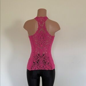 Vibrant Pink Lace Tank Top one size fit all
